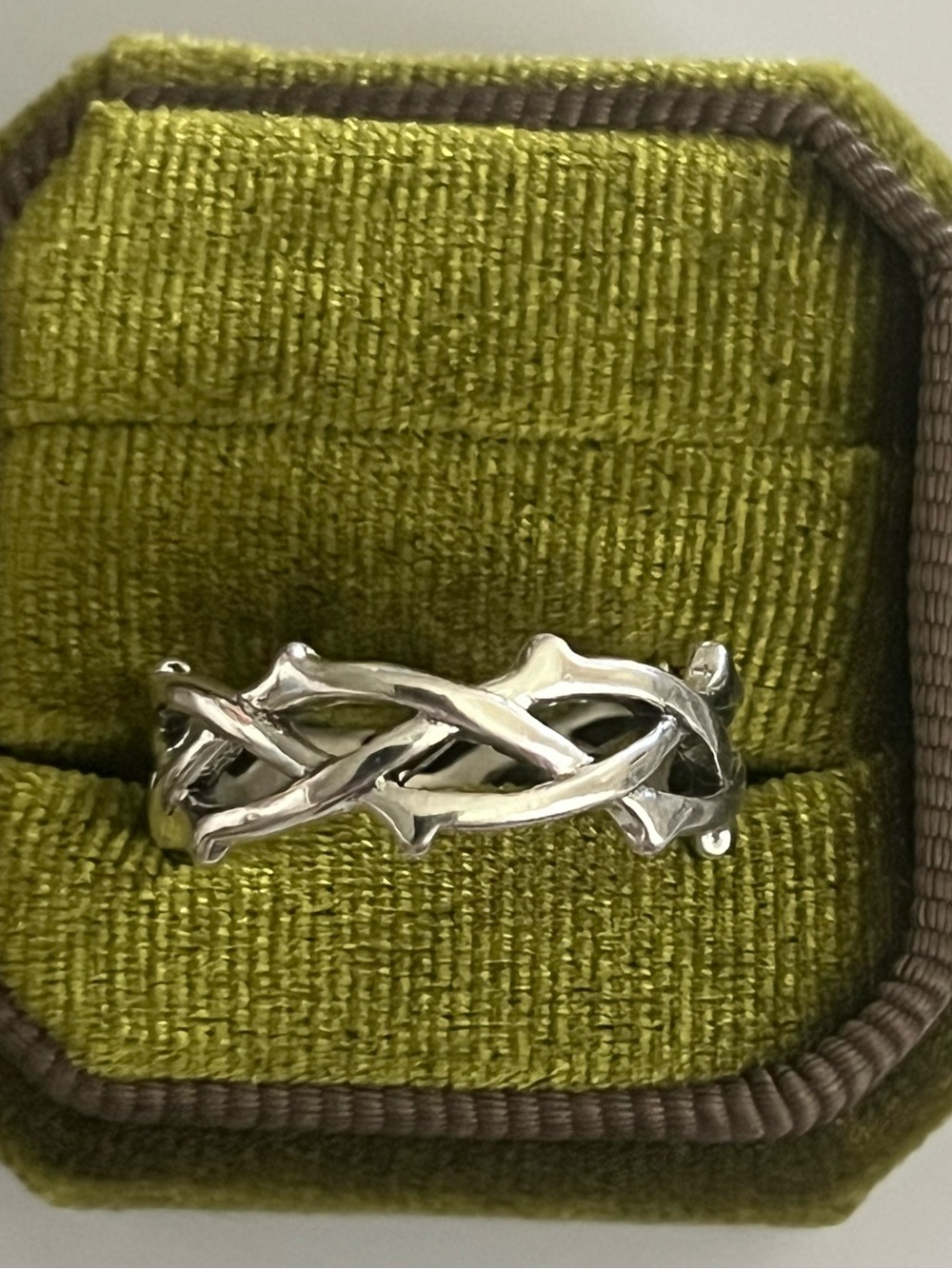 Gothic/Punk Stainless Steel Silver Barbed Wire Design Band Size 9